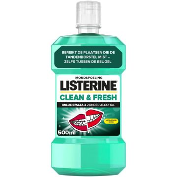 LISTERINE CLEAN & FRESH MILDE SMAAK MONDSPOELING 500 ML