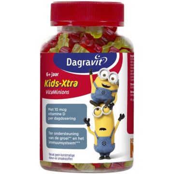 DAGRAVIT KIDS XTRA VITAMINIONS 6+ JAAR VITAMINES POT 60 GUMMIES