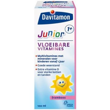 DAVITAMON JUNIOR (DAVITAMON) JUNIOR 1+ VLOEIBARE VITAMINES FRAMBOOS FLACON 100 ML