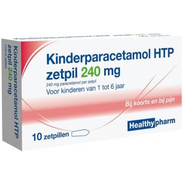 HEALTHYPHARM KINDERPARACETAMOL HTP ZETPIL 240 MG DOOSJE 10 STUKS
