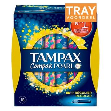 TAMPAX COMPAK PEARL REGULAR (TAMPAX) REGULAR TAMPONS TRAY 8 X 18 STUKS