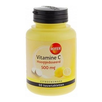 ROTER VITAMINE C HOOGGEDOSEERD 500 MG CITROENSMAAK KAUWTABLETTEN POT 50 STUKS