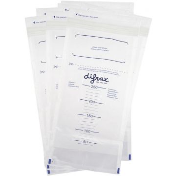 DIFRAX MOEDERMELK BEWAARZAKJES 250 ML 20 STUKS