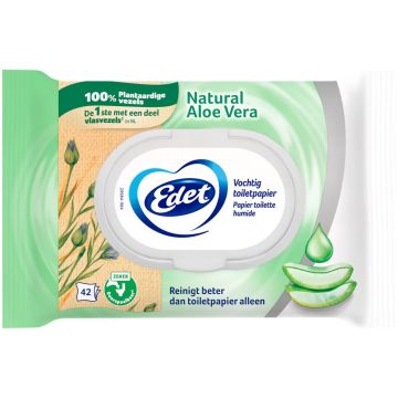 EDET NATURAL ALOE VERA VOCHTIG TOILETPAPIER 42 STUKS
