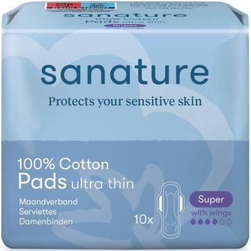 SANATURE NORMAAL MET VLEUGELS MAANDVERBAND 10 STUKS