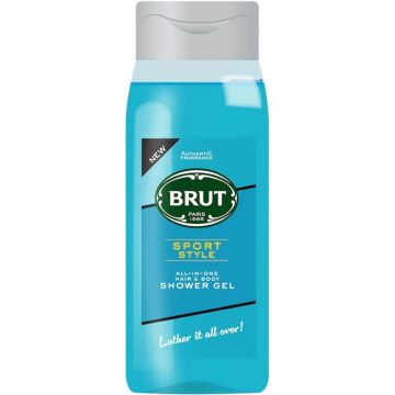 BRUT SPORT STYLE HAIR & BODY SHOWER GEL DOUCHEGEL FLACON 500 ML