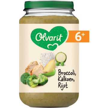 OLVARIT 6+ MAANDEN BROCCOLI, KALKOEN, RIJST BABYVOEDING POT 200 GRAM