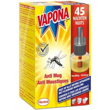 VAPONA ANTI-MUG STEKKER 45 NACHTEN (NAVULLING) DOOSJE 1 STUK