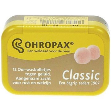 OHROPAX OOR-WASBOLLETJES CLASSIC DOOSJE 12 STUKS