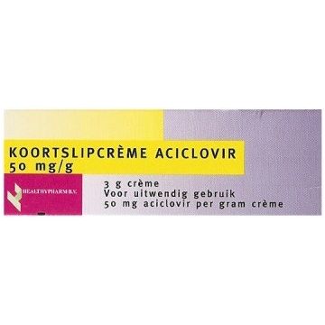 HEALTHYPHARM KOORTSLIPCREME ACICLOVIR 50 MG / G TUBE 3 GRAM