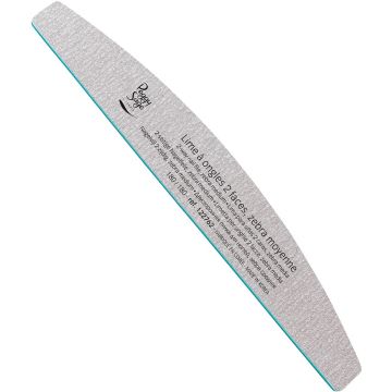 PEGGY SAGE 2 WAY HALF MOON NAIL FILE ZEBRA MEDIUM 180/180 NAGELVIJL 1 STUK