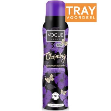 VOGUE WOMEN CHARMING DEODORANT SPRAY TRAY 6 X 150 ML
