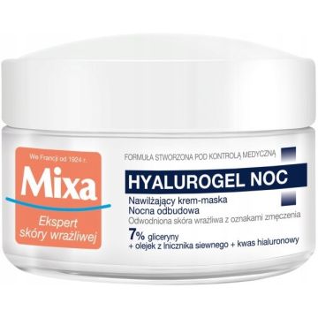 MIXA SENSITIVE SKIN EXPERT HYALUROGEL (MIXA) HYALUROGEL NIGHT CREAM-MASK GEZICHTSMASKER POT 50 ML