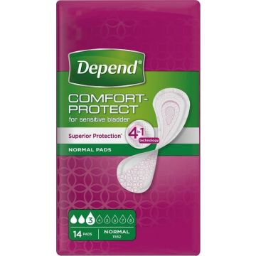 DEPEND COMFORT PROTECT NORMAL VERBAND PAK 14 STUKS