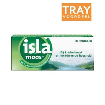 ISLA MOOS BIJ KRIEBELHOEST EN KORTDURENDE HEESHEID PASTILLES TRAY 100 X 30 STUKS