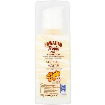 HAWAIIAN TROPIC SILK HYDRATION SPF 30 AIR SOFT FACE SUN LOTION ZONNEBRANDCREME POMP 50 ML