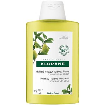 KLORANE CITRUS PURIFYING NORMAL TO OILY HAIR SHAMPOO FLACON 200 ML