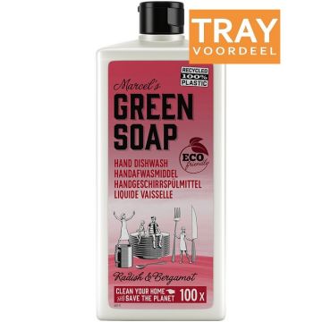 MARCEL'S GREEN SOAP RADISH & BERGAMOT HAND DISHWASH AFWASMIDDEL TRAY 6 X 500 ML