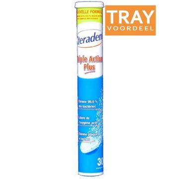 STERADENT TRIPLE ACTION PLUS BRUISTABLETTEN TRAY 12 X 30 STUKS