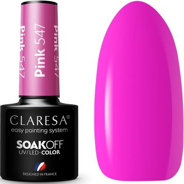 CLARESA COLOR SOAK OFF PINK 547 UV/LED GELLAK 5 GRAM