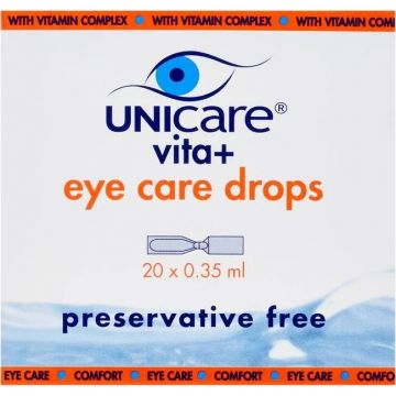 UNICARE VITA+ EYE CARE DROPS AMPULLEN OOGDRUPPELS DOOSJE 20 X 0,35 ML