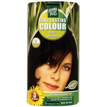 HENNA PLUS LONG LASTING COLOUR 3 DARK BROWN HAARVERF 1 STUK
