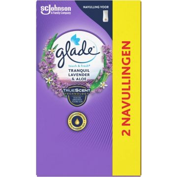 GLADE TOUCH & FRESH TRANQUIL LAVENDER & ALOE (GLADE) TRANQUIL LAVENDER & ALOE LUCHTVERFRISSER (NAVULLING) DOOSJE 2 X 10 ML