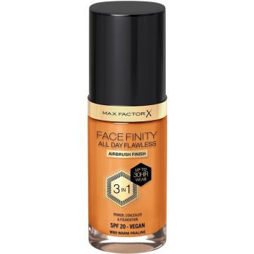 MAX FACTOR MAX FACTOR FACEFINITY ALL DAY FLAWLESS 3 IN 1 FOUNDATION #W89-WARM PRALINE 30 ML