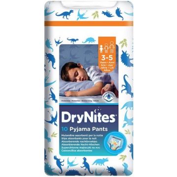HUGGIES DRY NITES PYJAMA PANTS 3-5 JAAR (JONGENS) PAK 10 STUKS