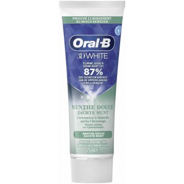 ORAL-B 3D WHITE (ORAL-B) 3D WHITE ZACHTE MUNT TANDPASTA TUBE 75 ML