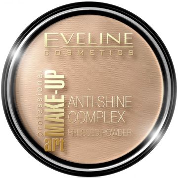 EVELINE ART MAKE-UP ANTI-SHINE COMPLEX PRESSED POWDER 35 GOLDEN BEIGE POEDER DOOSJE 14 GRAM