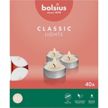 BOLSIUS CLASSIC 6 UUR THEELICHTEN 40 STUKS