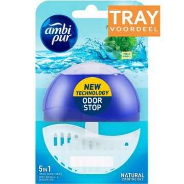 AMBI PUR FRESH WATER & MINT TOILETBLOK REFILLABLE TRAY 6 X 55 ML