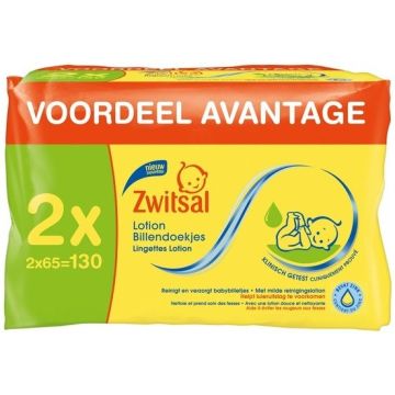 ZWITSAL LOTION BILLENDOEKJES PAK 2 X 65 STUKS