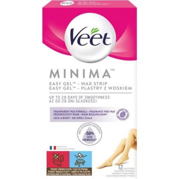 VEET MINIMA (VEET) MINIMA EASY GEL LICHAAM & BENEN WAXSTRIPS DOOSJE 12 STUKS