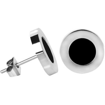 TROLI ZWARTE/ZILVEREN OORKNOPJES 1 PAAR