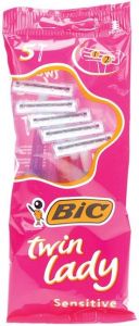 BIC TWIN LADY SENSITIVE WEGWERPMESJES PAK 5 STUKS