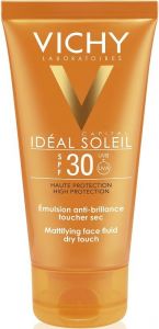 VICHY IDEAL SOLEIL MATTIFYING FACE FLUID DRY TOUCH SPF 30 ZONNEBRAND CREME TUBE 50 ML