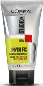 L'OREAL STUDIO LINE INVISI FIX 24H MINERAL CLEAN GEL ULTRA STRONG HOLD TUBE 150 ML