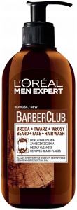 L'OREAL MEN EXPERT BARBERCLUB BEARD + FACE + HAIR WASH POMP 200 ML