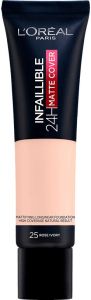 L'OREAL INFAILLIBLE 025 ROSE IVORY 24H MATTE COVER FOUNDATION TUBE 30 ML