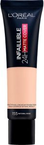 L'OREAL INFAILLIBLE 155 NATURAL ROSE 24H MATTE COVER FOUNDATION TUBE 30 ML