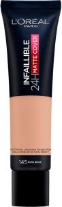 L'OREAL INFAILLIBLE 145 ROSE BEIGE 24H MATTE COVER FOUNDATION TUBE 30 ML