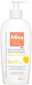 MIXA BABY GEL FOR BODY & HAIR SOAP-FREE SURGRAS POMP 250 ML