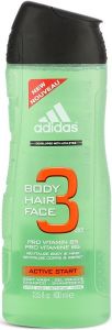 ADIDAS BODY HAIR FACE 3 IN 1 ACTIVE START SHOWER GEL FLACON 400 ML