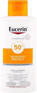 EUCERIN SENSITIVE PROTECT SUN LOTION EXTRA LIGHT SPF 50+ ZONNEBRAND FLACON 400 ML