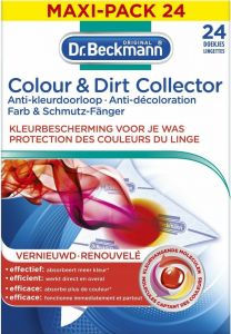 DR. BECKMANN COLOUR & DIRT COLLECTOR KLEURBESCHERMING VOOR JE WAS DOEKJES PAK 24 STUKS