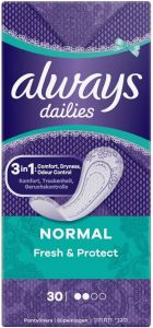 ALWAYS DAILIES FRESH & PROTECT NORMAL INLEGKRUISJES DOOSJE 30 STUKS