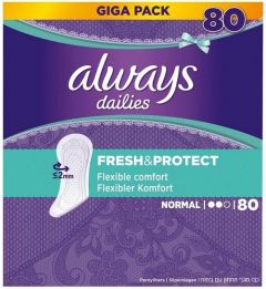 ALWAYS DAILIES FRESH & PROTECT NORMAL INLEGKRUISJES DOOSJE 80 STUKS