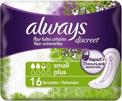 ALWAYS DISCREET SMALL PLUS VERBAND PAK 16 STUKS